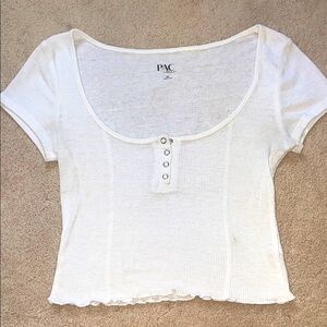 Women's PacSun White Button-Front Top